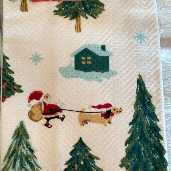 Dachshund with Santa kitchen towel set of two - Picture 6 of 6